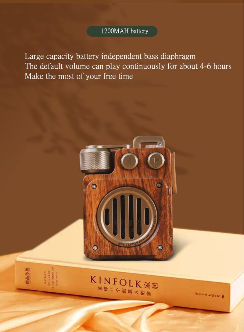 ARNOTEC A6 retro Bluetooth portable subwoofer speaker mini TF card radio outdoor wireless  - Image 5