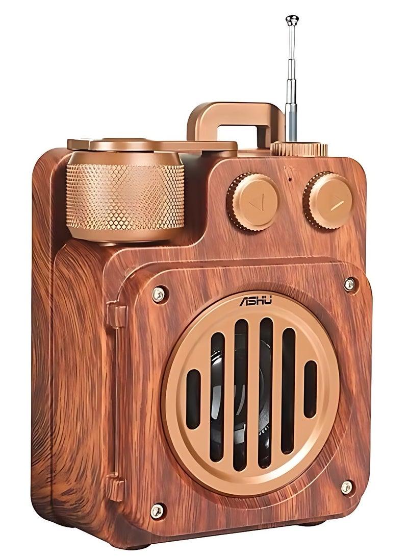 ARNOTEC A6 retro Bluetooth portable subwoofer speaker mini TF card radio outdoor wireless  - Image 1