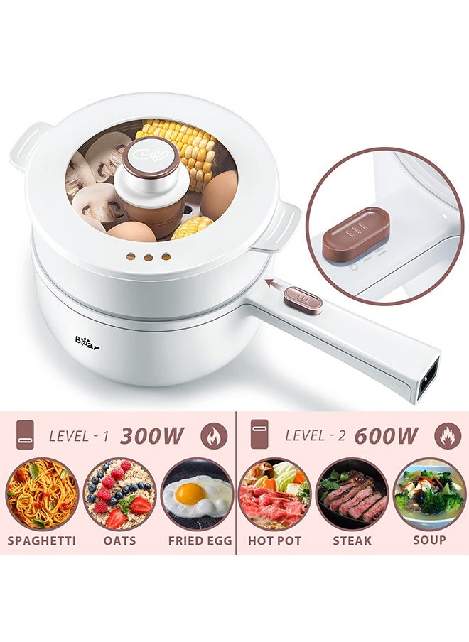 Bear Electric Hot Pot - Steamer Pot - Electric Cooker - Non-Stick Frying Pan - Multifunctional Cookware - 1.6L  - Image 5