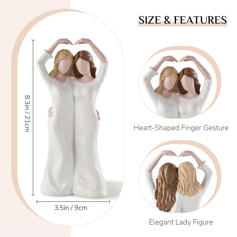 Storieme Gifts for Best Friends Women: Soul Sister Friendship Bestie Birthday Gift - Unique Present for Sisters from Sister Resin Figurines - Image 4