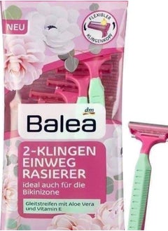 Balea 10-Piece Body Hair Removal Disposable Razor Set Pink/Green 