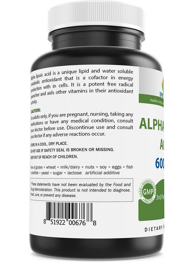 Brieofood Alpha Lipoic Acid 600mg per Serving - 240 Capsules - Non-GMO, Gluten Free - Image 3
