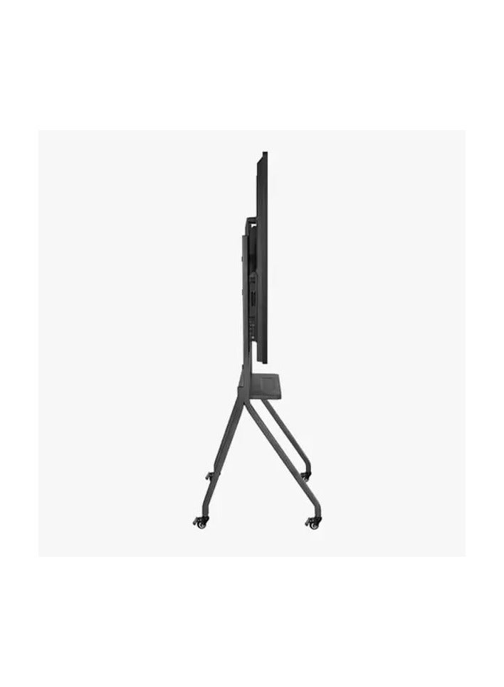 Universal Adjustable Interactive Display Stand - Riotouch Model 11ZJ-14, for 65"-110" Screens, 360-Degree Mobility, Black