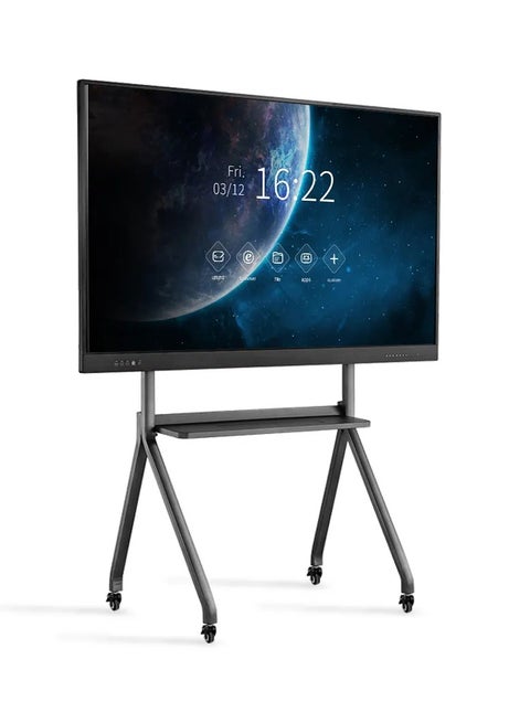 Universal Adjustable Interactive Display Stand - Riotouch Model 11ZJ-14, for 65"-110" Screens, 360-Degree Mobility, Black