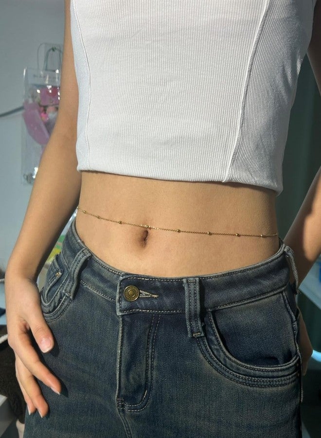 RECTYO GALLERY 1 Pcs Premium gold Summer Sexy Body Stainless Steel Beach Bikini Belly Belt Chain Adjustable Waist Chain for Women - Image 2
