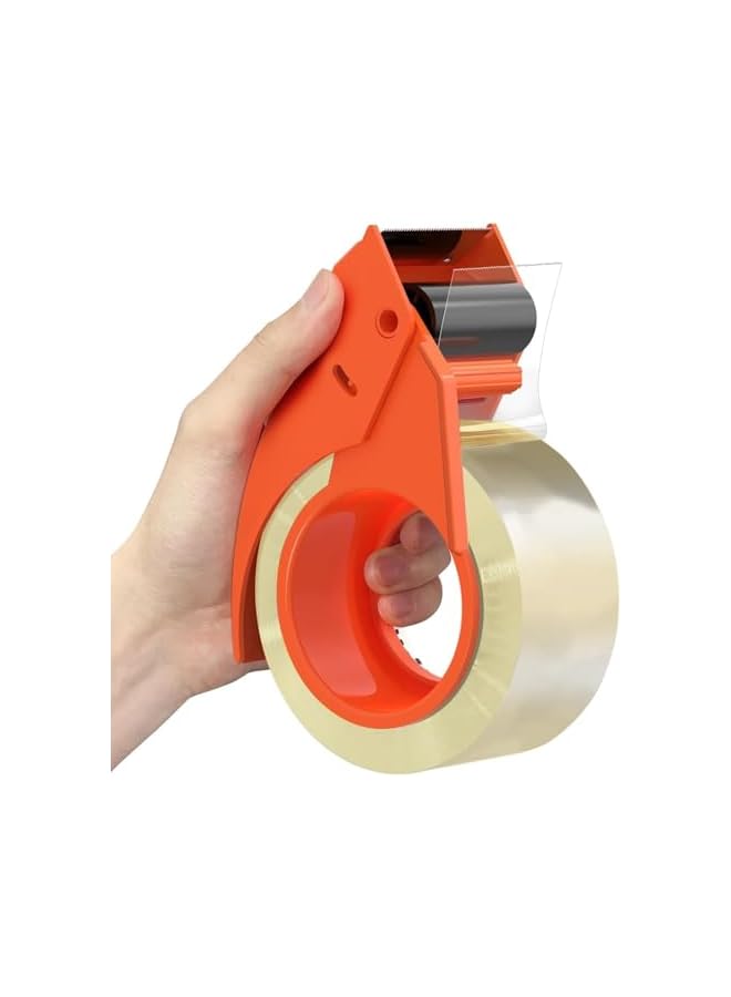 PROMASS Win Clear Packing Tape With Tape Dispenser | 2 inches x 50 yards Strong Heavy Duty Packaging Tape for Sealing Parcel Boxes, Moving Boxes Houses, Office Supplies [6 Rolls + 1 Dispenser]  - Image 2