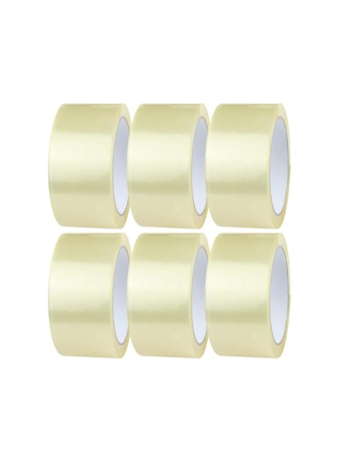 PROMASS Win Clear Packing Tape With Tape Dispenser | 2 inches x 50 yards Strong Heavy Duty Packaging Tape for Sealing Parcel Boxes, Moving Boxes Houses, Office Supplies [6 Rolls + 1 Dispenser]  - Image 3