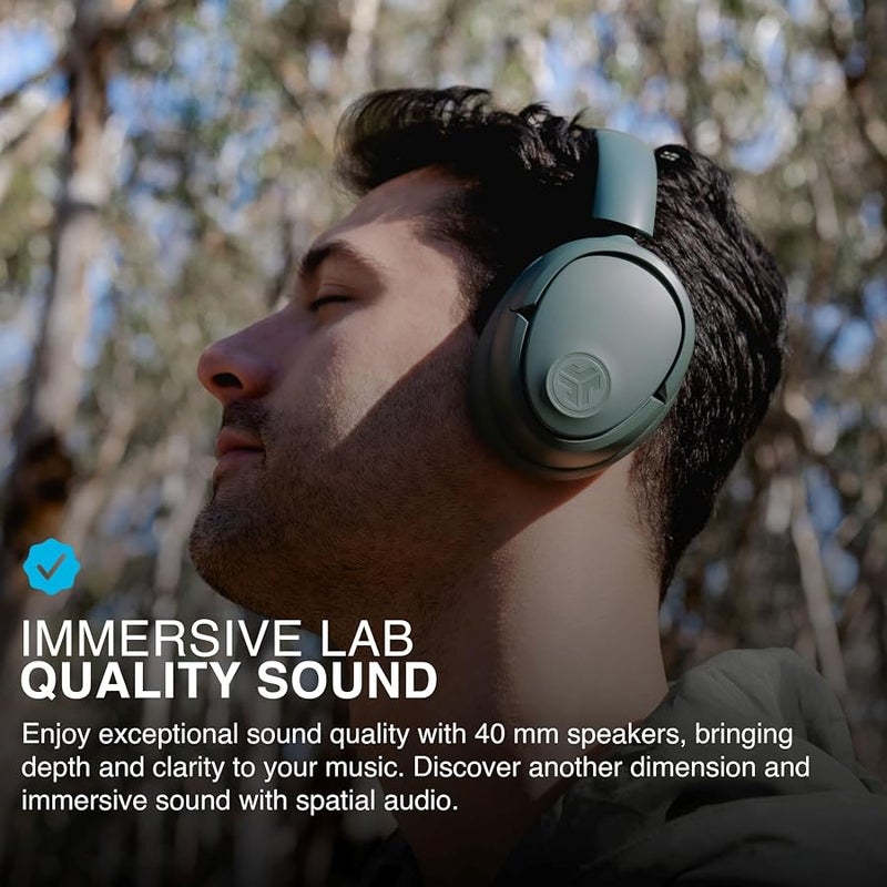 Jlab JBuds LUX ANC Active Noise Cancelling Headphones - Wireless Over Ear Headphones with Microphone, 70+ H Playtime Foldable Bluetooth Earphones with Multipoint & Customisable Sound, Sage - Image 4