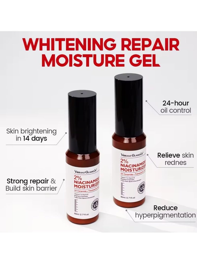Vibrant Glamour 80g 2% Niacinamide Moisturizer Serum with 5X Ceramide & Tranexamic Acid Niacinamide Face Moisturizer for Hydrating Moisturizing Fade Dark Spots & Discoloration with Vitamin C Vitamin E for Men & Women - Image 3