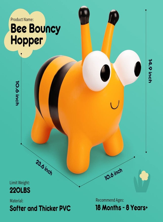 ZOOJOY Bee Bouncy Animals Hopper, Inflatable Bouncing Hopper, Outdoor Indoor Jumping Bounce Hopping Toys for Toddlers, for 18 Months 2 3 4 Year Old Kid Toddler - Image 2