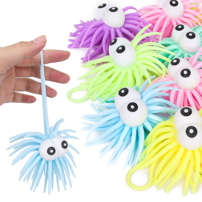 PROLOSO 12 Pcs Stress Relief Sea Urchin Puffer Balls Light Up Spiky Sensory Toy Fidget Balls Glow in the Dark Party Supplies - Image 3