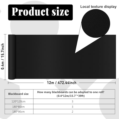 Naozinebi Black Bulletin Board Roll Reusable Waterproof Erasable Bulletin Board Fade Resistant Wrinkle Resistant Poster NonWoven Fabric Bulletin Board Roll for Classroom Decor Wrapping Crafts157 x 39ft - Image 3