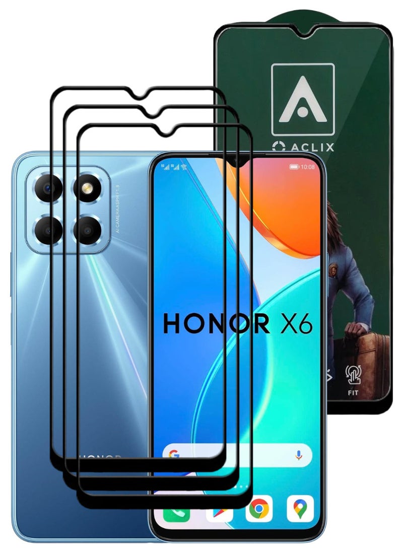 ACLIX 3 Pieces Antistatic ESD Dustproof Premium Quality High Definition Tempered Glass Screen Protector Designed For Honor X6 - Image 1