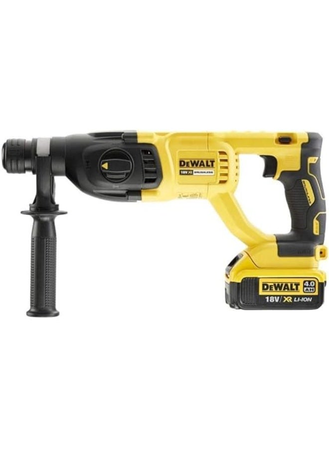 DeWalt 18V XR Brushless 26mm SDS-Plus Rotary Hammer Drill with 1x 4.0Ah Battery and Charger - DCH133M1 - Image 3