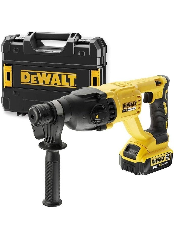 DeWalt 18V XR Brushless 26mm SDS-Plus Rotary Hammer Drill with 1x 4.0Ah Battery and Charger - DCH133M1 - Image 1