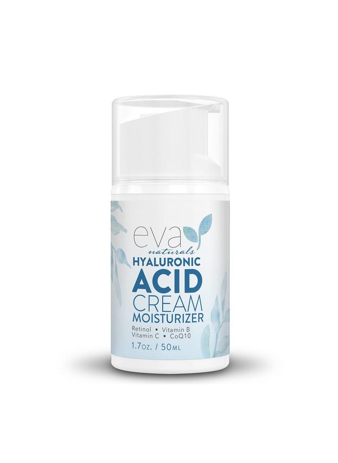 Eva Naturals Va Naturals Hydrating Face Cream With Hyaluronic Acid Antiaging Wrinkle Face Moisturizer For Women And Men With Aloe Vera & Retinol For Face Firming Day & Night Cream (1.7 Fl Oz)  - Image 2