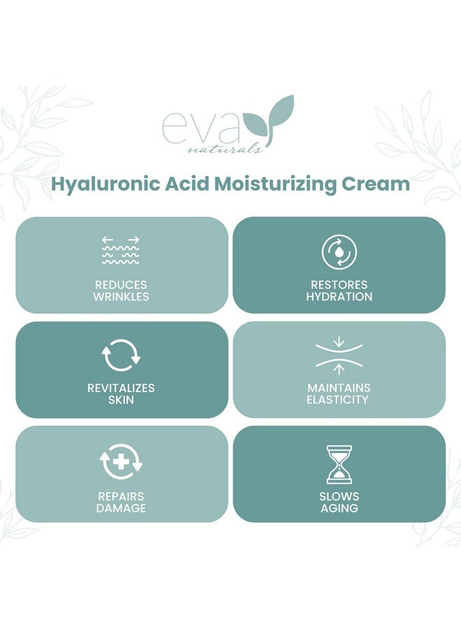 Eva Naturals Va Naturals Hydrating Face Cream With Hyaluronic Acid Antiaging Wrinkle Face Moisturizer For Women And Men With Aloe Vera & Retinol For Face Firming Day & Night Cream (1.7 Fl Oz)  - Image 4