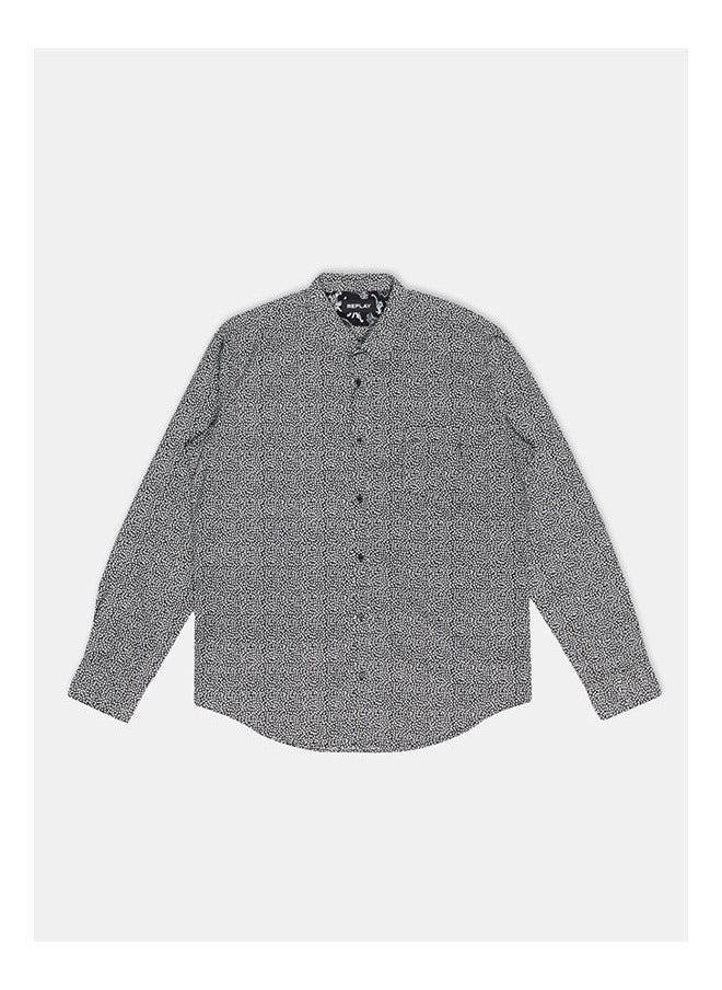 Replay - Collared Neck Long Sleeve Floral Shirt - Image 1