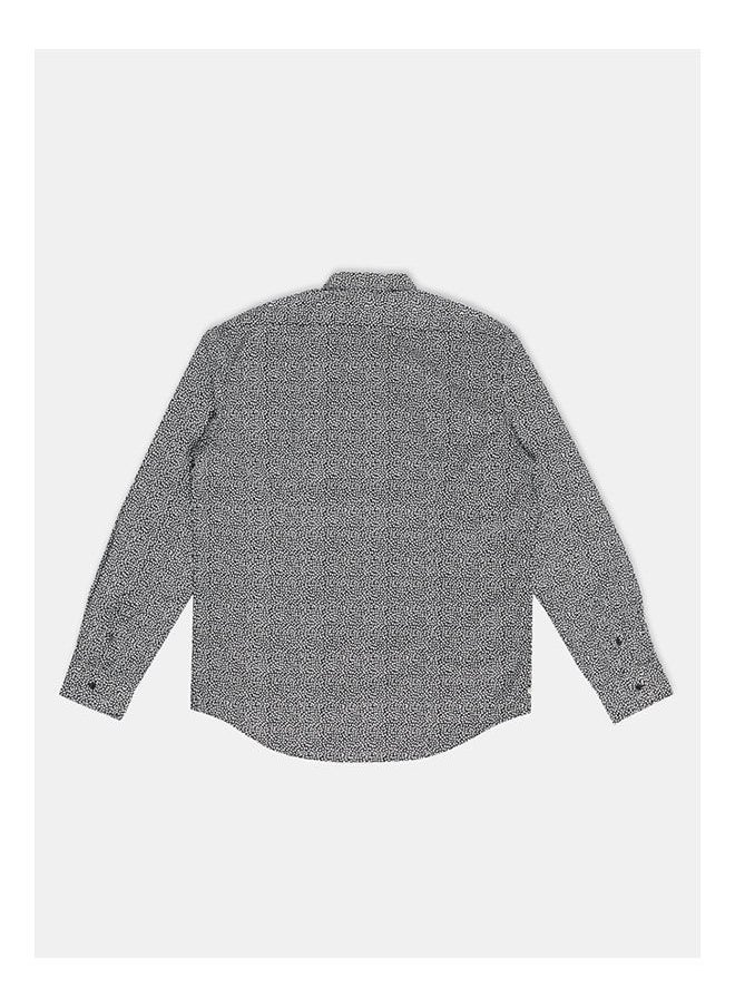 Replay - Collared Neck Long Sleeve Floral Shirt - Image 1
