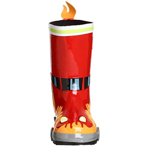 Kidorable Little Boys' Fireman Rain Boots, Red, 1(Young Adult Size) - Image 4