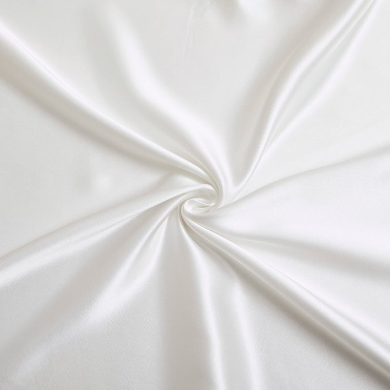 Counfeisly 3 Pieces Satin Sheets Set  Twin Size Luxury Silky Soft Satin Bed Sheets with 1 Deep Pocket Fitted Sheet  1 Flat Sheet  1 Pillowcase  White - Image 5