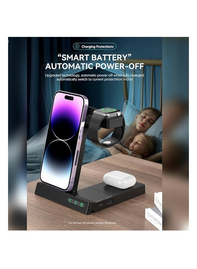 Bavin 6 in 1 Wireless Charging Station, Multi-Device Fast Stand for Samsung, iPhone 15 14 13 12 11 X XR XS Pro Max, for Apple Watch and AirPods 3 2 Pro  - Image 4