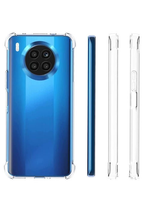 Honor 50 Lite Clear Transparent Case Soft Flexible Silicone Back Cover Shockproof Case with Reinforced Bumper Corner