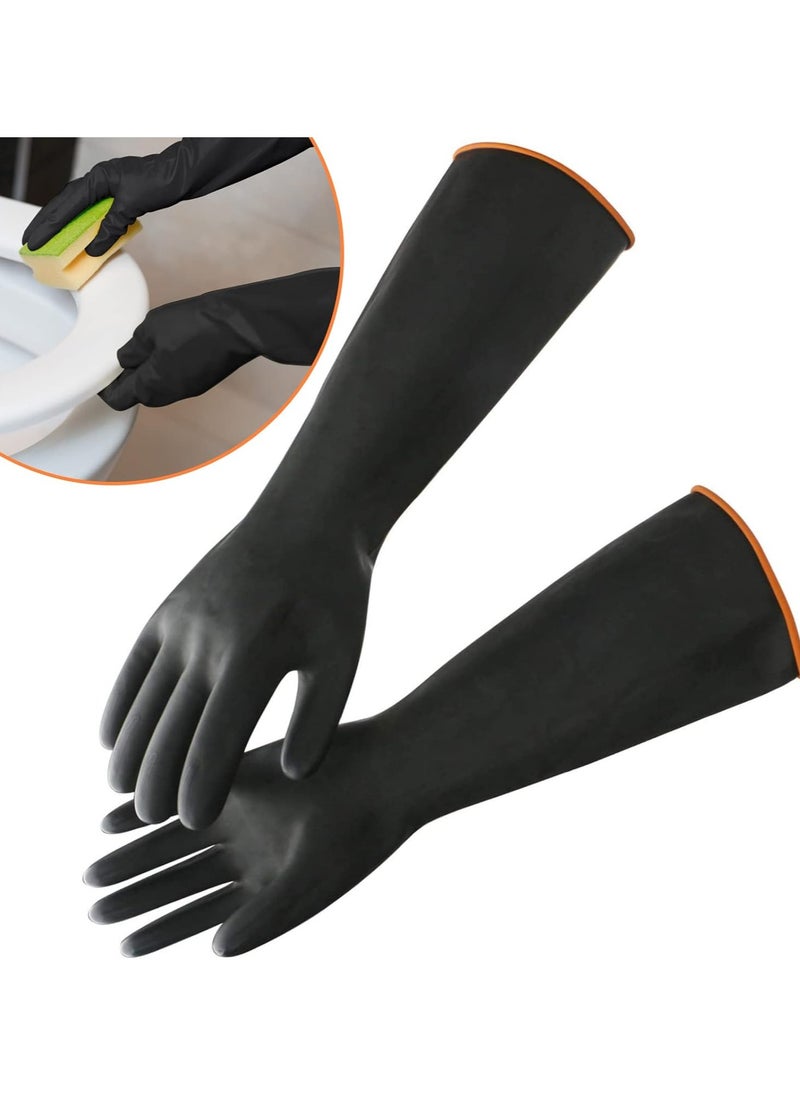 Vitacelli Household Latex Glove, Gloves, Rubber Dishwashing Extra Thickness, Long Sleeves, BLACK Large  - Image 3