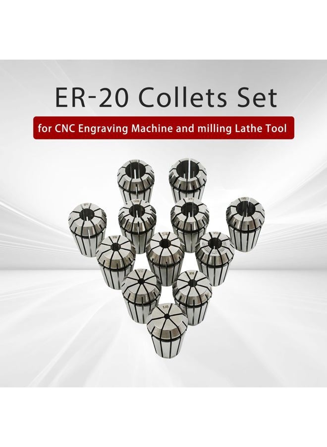 findmall 12 PCS New ER20 1/8"-1/2" Super Precision ER-20 Collets Set with 3/16 1/4 3/8 - Image 5