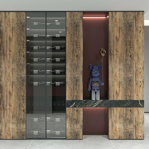 3yecao 24"×197" Thick Brown Wood Grain Wallpaper Peel and Stick Waterproof Faux Textured Grey Blue Wood Contact Paper Vinyl Wrap Self Adhesive Vintage Furniture Stickers for Kitchen Cabinets Table Top - Image 4