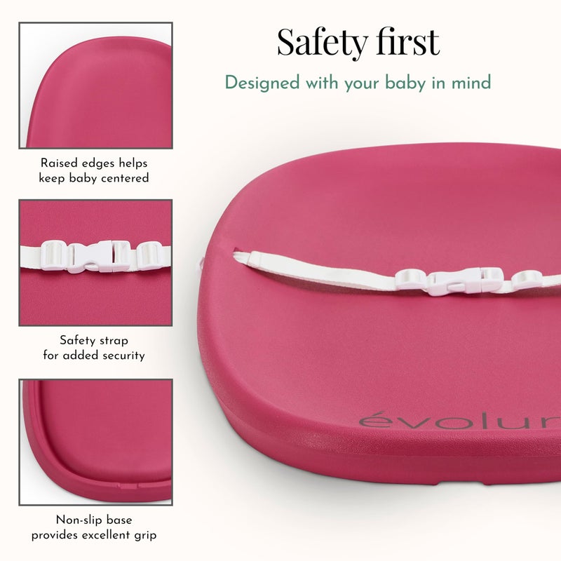 Evolur Ã©volur Eva Baby Changing Pad, Soft, Lightweight and Portable Changing Pad, Fits All Changing Table, Waterproof Firm Padding - Fuschia Pink - Image 4