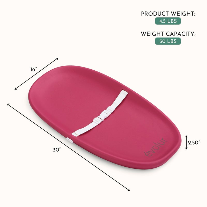 Evolur Ã©volur Eva Baby Changing Pad, Soft, Lightweight and Portable Changing Pad, Fits All Changing Table, Waterproof Firm Padding - Fuschia Pink - Image 3