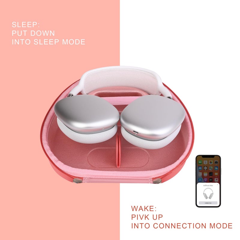 stukcaze Headphone Case for AirPods Max Hard Portable Over Ear Headphone Carrying Case, Wireless Headphone Storage Protective Case for Travel Home (RED) - Image 3