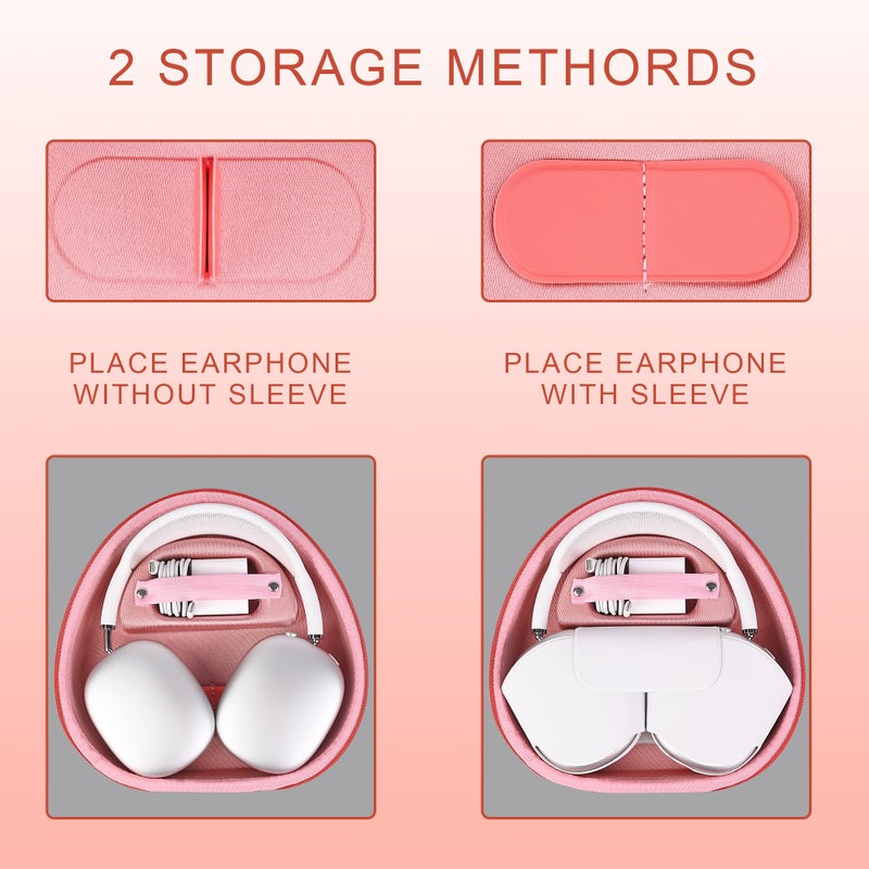 stukcaze Headphone Case for AirPods Max Hard Portable Over Ear Headphone Carrying Case, Wireless Headphone Storage Protective Case for Travel Home (RED) - Image 4