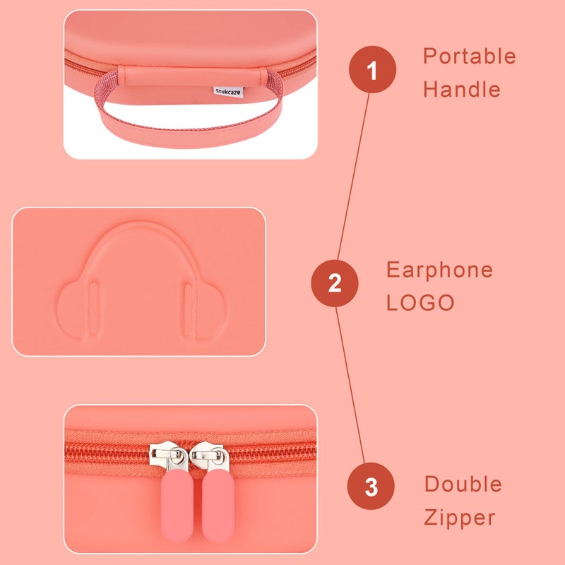 stukcaze Headphone Case for AirPods Max Hard Portable Over Ear Headphone Carrying Case, Wireless Headphone Storage Protective Case for Travel Home (RED) - Image 5