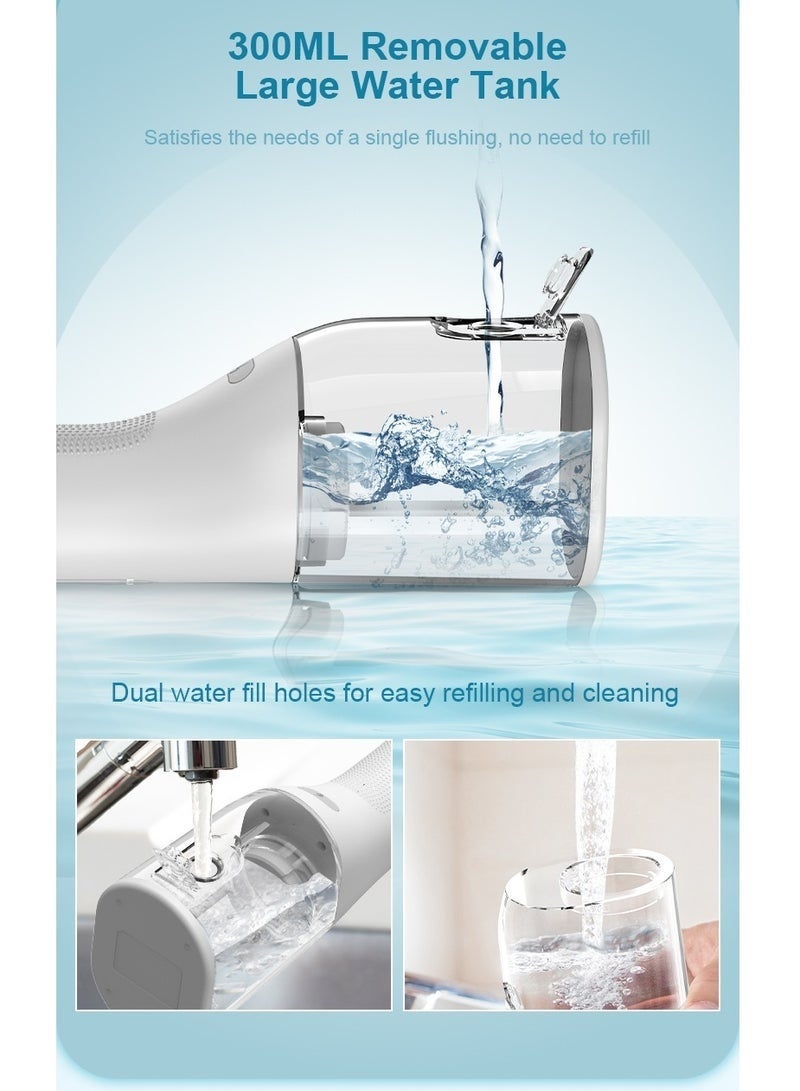DOSCHER Portable Water Dental Flosser For Teeth Cleaning Dental Oral Irrigator With 4 Modes Scalable 4 Jet Nozzles IPX7 Water Resistance 300ML - Image 4
