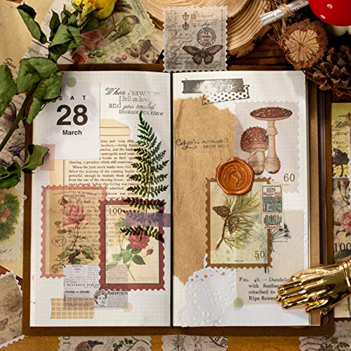Cotrida 240pcs Vintage Postage Stamp Stickers, Aesthetic Botanical Deco Paper Sticker for Scrapbooking, Journaling Supplies, Planners, Kid DIY Art Crafts, Bullet Journal - Image 4