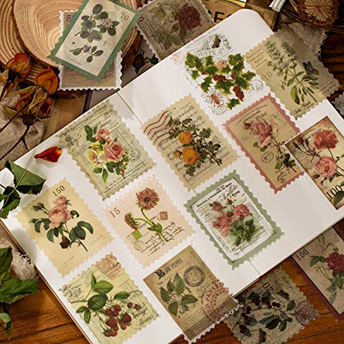 Cotrida 240pcs Vintage Postage Stamp Stickers, Aesthetic Botanical Deco Paper Sticker for Scrapbooking, Journaling Supplies, Planners, Kid DIY Art Crafts, Bullet Journal - Image 3