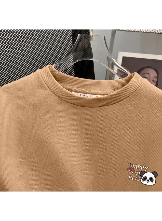 TonLion Women's Round Neck Solid Color Hoodie - Cute, Simple, Versatile, Youthful Korean Style Fashion Trend - Image 3