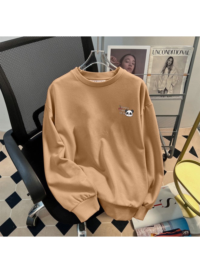 TonLion Women's Round Neck Solid Color Hoodie - Cute, Simple, Versatile, Youthful Korean Style Fashion Trend - Image 2