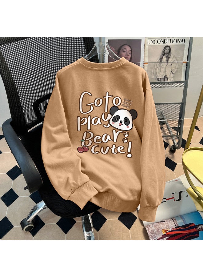 TonLion Women's Round Neck Solid Color Hoodie - Cute, Simple, Versatile, Youthful Korean Style Fashion Trend - Image 5