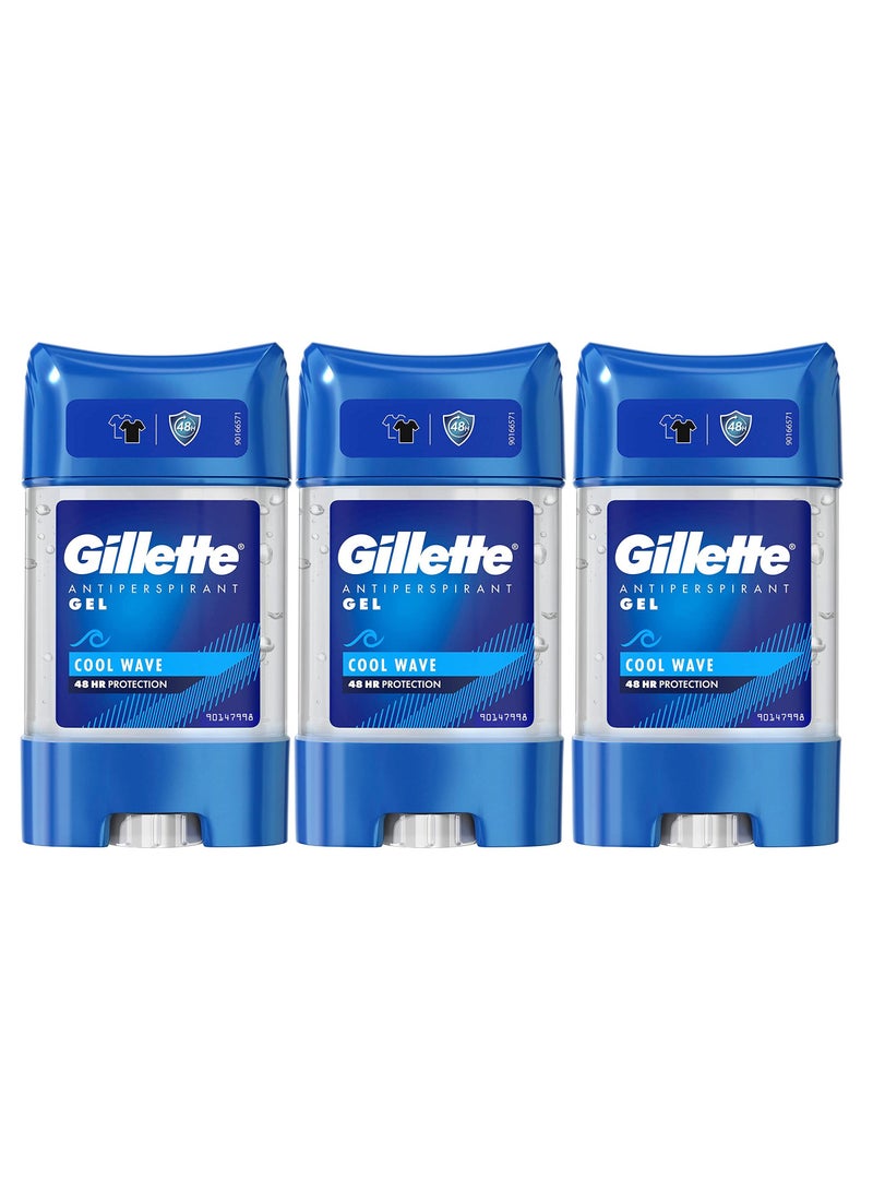 Gillette Cool Wave Clear Antiperspirant Gel 70ml (Pack of 3) - Image 1