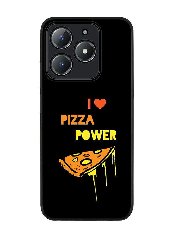 Stylizedd For Realme C63 / Realme C61 4G Case,Slim fit Camera Protection, Shockproof Thin Phone cover  - I Love Pizza (Black) - Image 1