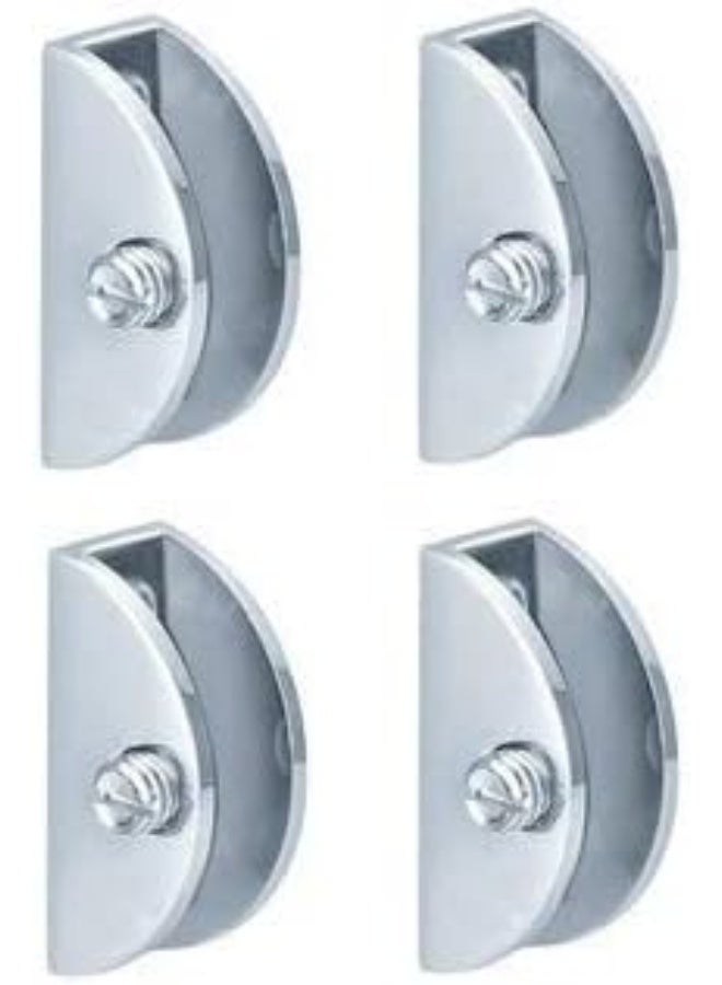 NJM Glass D Bracket for 10 mm Glass Shelf, 4 Piece Set - Image 1