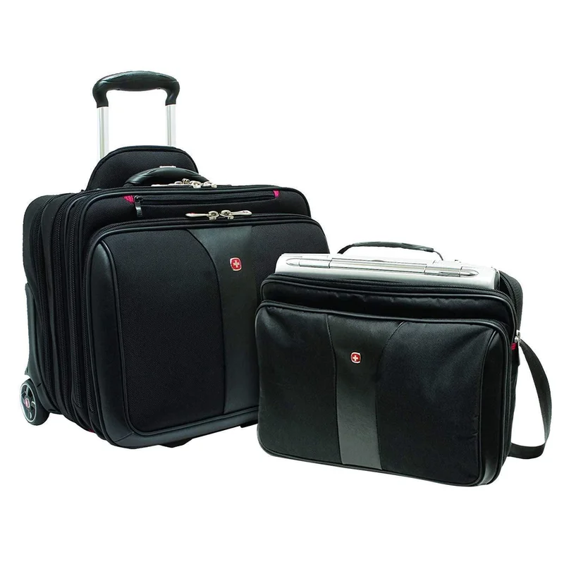 فيجنر 2-Piece Patriot Rolling Business Trolley Bag Set Black