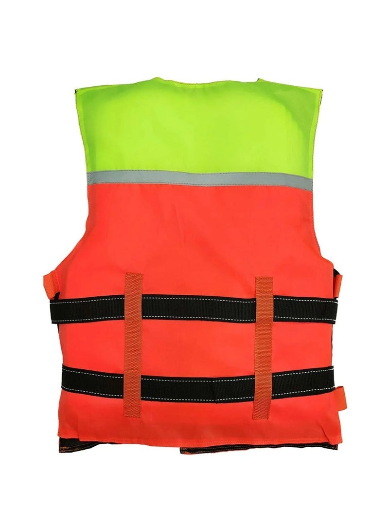 NAKXUS Life Jacket Dual Color, Polyester, PVC Foam, High Visibility Reflecting Tape - Life Jacket for Adults, Green/Orange - Image 2