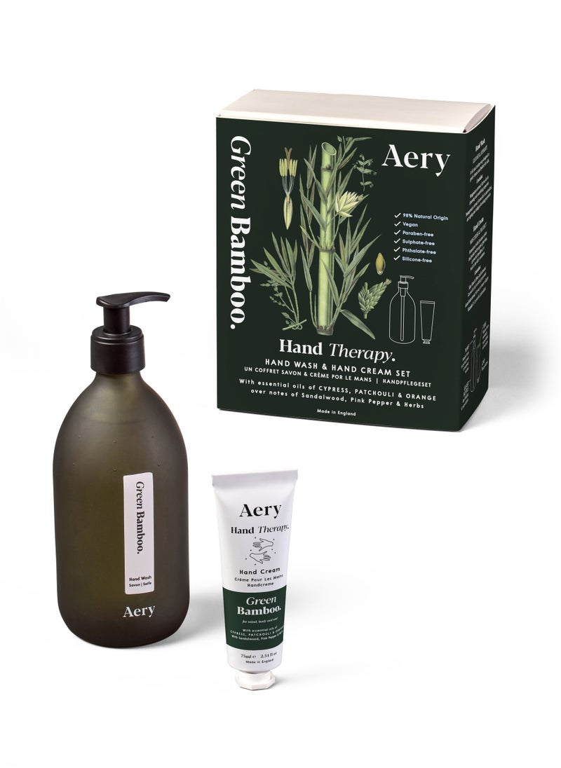 Aery Living Aery Living Green Bamboo Hand Therapy Gift Set - 500ml Soap & 75ml Hand Cream  - Image 1