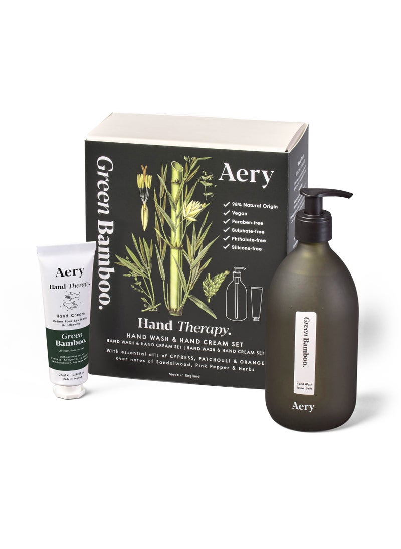 Aery Living Aery Living Green Bamboo Hand Therapy Gift Set - 500ml Soap & 75ml Hand Cream  - Image 2