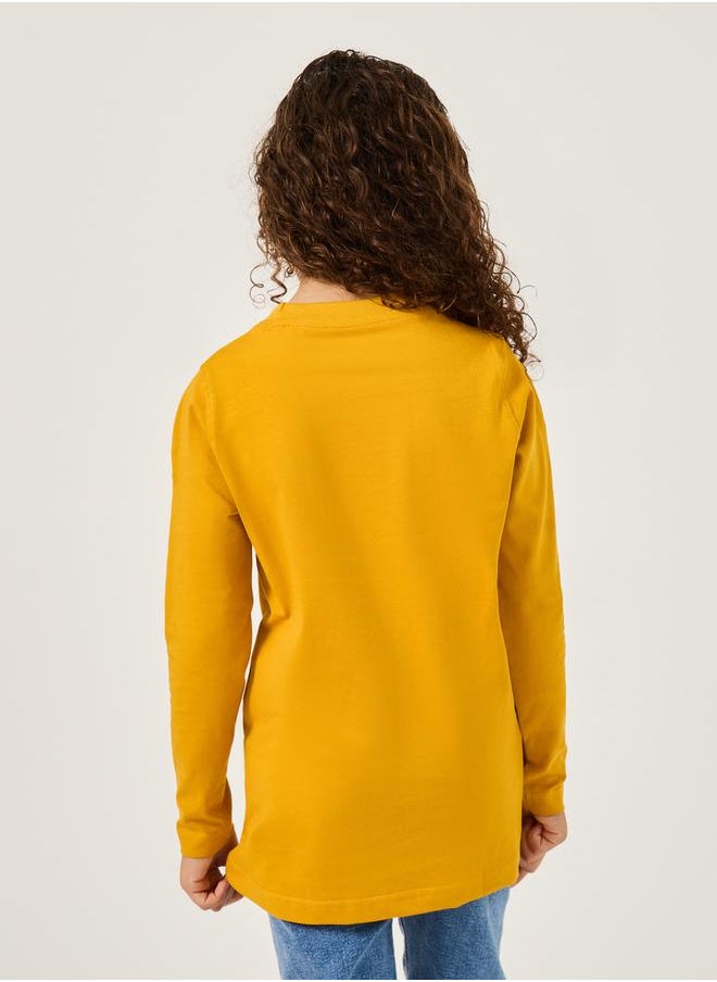 Styli Front Graphic Print Round Neck T-Shirt  - Image 5