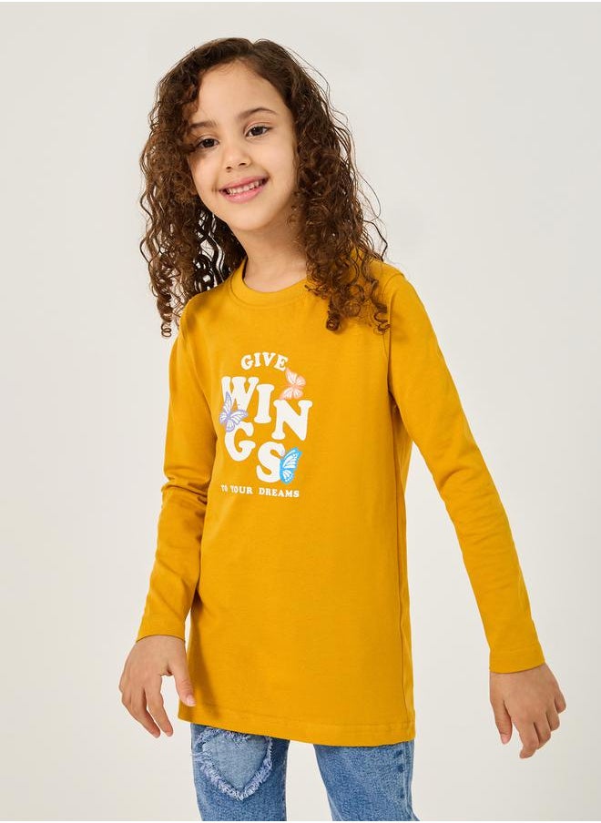 Styli Front Graphic Print Round Neck T-Shirt  - Image 3